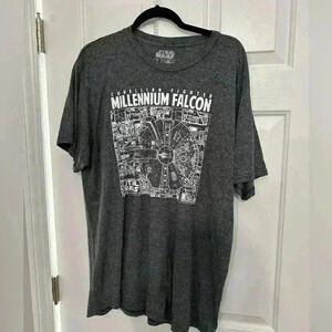 ⭐️ Millenium Falcon Gray Star Wars T-Shirt | Sz XL